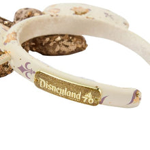 画像をギャラリービューアに読み込む, ディズニー アナハイムパーク 70周年記念 ミニーマウス カチューシャ耳 ゴールド スパンコール リボン Disney