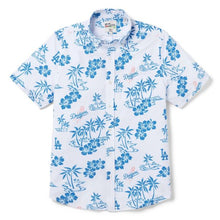 画像をギャラリービューアに読み込む, レインスプーナー メンズ アロハシャツ MLB ロスアンゼルス ドジャース ゲームデイ パフォーマンス ボタンフロント ホワイト/ブルー Reyn Spooner