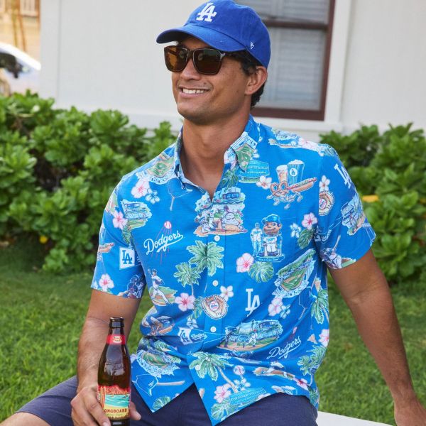 レインスプーナー メンズ アロハシャツ MLB ロスアンゼルス ドジャース