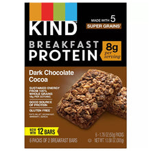 画像をギャラリービューアに読み込む, ☆2箱セット☆ KIND 【 カインド プロテイン入り ブレックファストバー ダークチョコレート ココア味 1箱6袋入り 10.58oz 300g グルテンフリー】