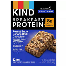 画像をギャラリービューアに読み込む, ☆2箱セット☆ KIND 【 カインド プロテイン入り ブレックファスト グラノーラバー ピーナッツバターバナナダークチョコレート味 1箱6袋入り 10.58oz 300g グルテンフリー】