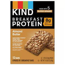 画像をギャラリービューアに読み込む, ☆2箱セット☆ KIND【 カインド プロテイン入り ブレックファストバー アーモンドバター味 1箱6袋入り 10.58oz 300g グルテンフリー】