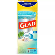 画像をギャラリービューアに読み込む, 3箱セット Glad【 グラッド / 香り付き ゴミ袋 / ファブリーズ ビーチサイドブリーズ 4ガロン 15.1リットル 34枚入り 】