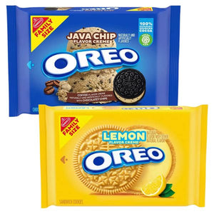 [2種類2袋セット] ナビスコ オレオ クッキー ジャバチップ味 & レモン味 バニラクッキー ファミリーサイズ アメリカのお菓子 サンドイッチクッキー Nabisco