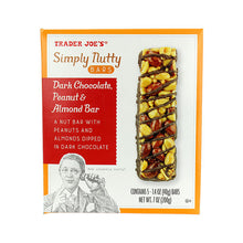 画像をギャラリービューアに読み込む, Trader Joe's 【トレーダジョーズ シンプリー・ナッティー・バー ダークチョコレート / ピーナッツ / アーモンド入り 5本入り 200g/7oz】