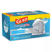 画像をギャラリービューアに読み込む, Glad【 グラッド / フォースフレックス オダーシールド ゴミ袋 / ファブリーズ フレッシュクリーン 13ガロン(49.2L) 45枚入り 】