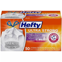 画像をギャラリービューアに読み込む, Hefty【 ヘフティ / ウルトラストロング トール ゴミ袋 / ラベンダー & スイートバニラ 13ガロン(49.2L) 50枚入り 】