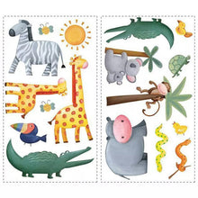 画像をギャラリービューアに読み込む, ルームメイト 貼ってはがせる ウォール ステッカー ジャングル アドベンチャー 動物の壁紙ステッカー マルチカラー RoomMates