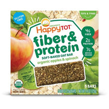 画像をギャラリービューアに読み込む, ☆ 3箱セット ☆ Organics Happy Tot【 オーガニック ハッピートット / ファイバー&プロテイン グルテンフリー ソフトベイク オートバー / オーガニック アップル & ホウレン草味 5本入り / 各0.88oz(25g)】