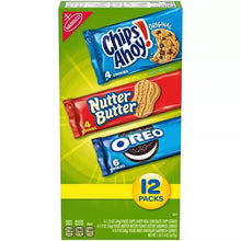 画像をギャラリービューアに読み込む, アメリカのお菓子 ナビスコ クッキー スナックパック バラエティーボックス 3種類 12袋入り 1lb 7.4oz 672g チップスアホイ / ナッター バター / オレオ Nabisco