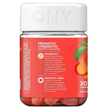 画像をギャラリービューアに読み込む, Olly 【オリー サプリメント グミ/ 大人用 プロバイオティクス & プレバイオティクス Probiotic + Prebiotic ピーチ / 整腸 免疫 30粒入り 】