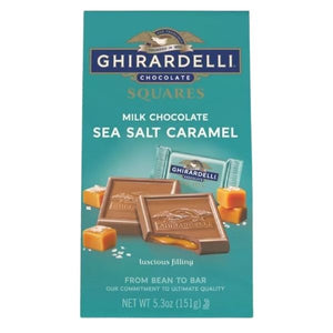 [2袋セット] ギラデリ チョコレート ミルク シーソルト キャラメル味 スクエア / 1袋 5.3oz 151g Ghirardelli