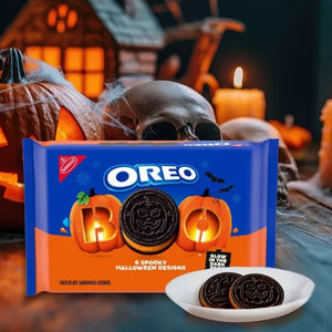 [選べる袋数 まとめ買いでお得] ハロウィン限定 アメリカのお菓子 オレオ ハロウィン ブー！ オレンジクリーム 6種のクッキーデザイン 1袋 1lb 2.71oz 530g Nabisco ナビスコ