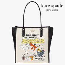 画像をギャラリービューアに読み込む, Kate Spade × Disney【 ケートスペード × ディズニー おしゃれキャット KC615 エラ ノースサウス トート レザー ホワイト/マルチカラー】
