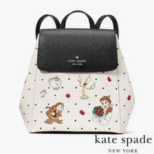 画像をギャラリービューアに読み込む, Kate Spade × Disney【 ケートスペード × ディズニー 美女と野獣 フラップ式 バッグパック KE566 ホワイトマルチカラー サフィアノPVC】
