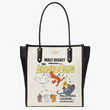 画像をギャラリービューアに読み込む, Kate Spade × Disney【 ケートスペード × ディズニー おしゃれキャット KC615 エラ ノースサウス トート レザー ホワイト/マルチカラー】
