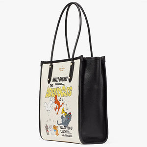 Kate Spade × Disney【 ケートスペード × ディズニー おしゃれキャット KC615 エラ ノースサウス トート レザー ホワイト/マルチカラー】