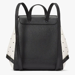 Kate Spade × Disney【 ケートスペード × ディズニー 美女と野獣 フラップ式 バッグパック KE566 ホワイトマルチカラー サフィアノPVC】