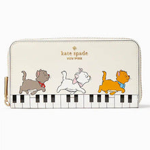 画像をギャラリービューアに読み込む, Kate Spade × Disney【 ケートスペード × ディズニー 長財布 おしゃれキャット KC660 ラウンドジップ長財布 レザー ホワイト】
