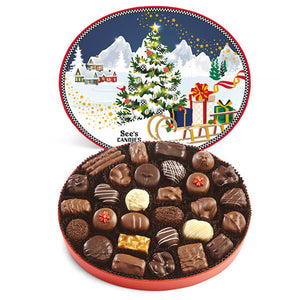See's Candies【 シーズキャンディ / 季節限定 クリスマス チョコレート クリスマス タイディングス ボックス チョコレート 約32粒 1lb 4oz 約567g 】