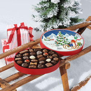 See's Candies【 シーズキャンディ / 季節限定 クリスマス チョコレート クリスマス タイディングス ボックス チョコレート 約32粒 1lb 4oz 約567g 】