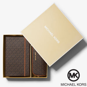 MICHAEL KORS【マイケルコース ギフトセット ノート＆カバー ペンケース 35H1GGZN7B ブラウン 箱付き 】