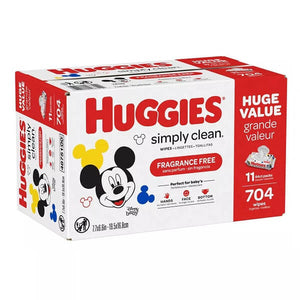 Huggies【ハギーズ / シンプリー クリーン ワイプ 無香料 64枚入り11パック 合計704枚入り 】