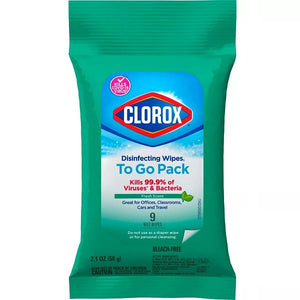 Clorox【クロロックス ディスインフェクティング ワイプス 携帯用 除菌ワイプ フレッシュの香り / 9枚入り 10個セット 各2.1oz (58g)】