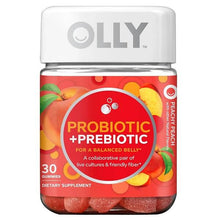 画像をギャラリービューアに読み込む, Olly 【オリー サプリメント グミ/ 大人用 プロバイオティクス &amp; プレバイオティクス Probiotic + Prebiotic ピーチ / 整腸 免疫 30粒入り 】
