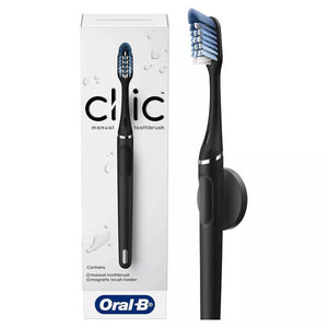 Oral-B【オーラルB / 手動歯ブラシ クリックシリーズ ブラシヘッド交換可能歯ブラシ 予備ヘッド&磁石ホルダー付き 選べる3色 】