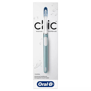 Oral-B【オーラルB / 手動歯ブラシ クリックシリーズ ブラシヘッド交換可能歯ブラシ 予備ヘッド&磁石ホルダー付き 選べる3色 】